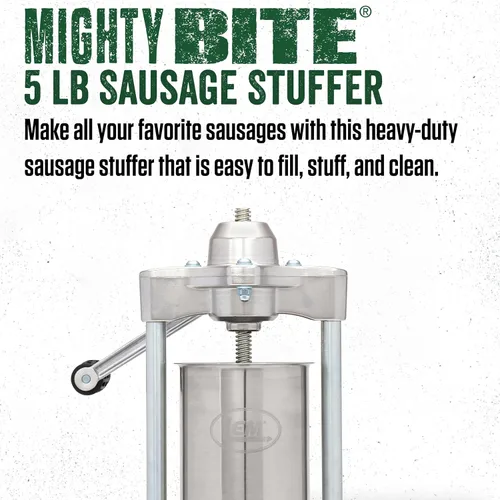 Miniatura 2 de LEM Products Embutidora vertical de salchichas de acero inoxidable Mighty Bite con tubos de relleno de plástico de 5 libras de capacidad