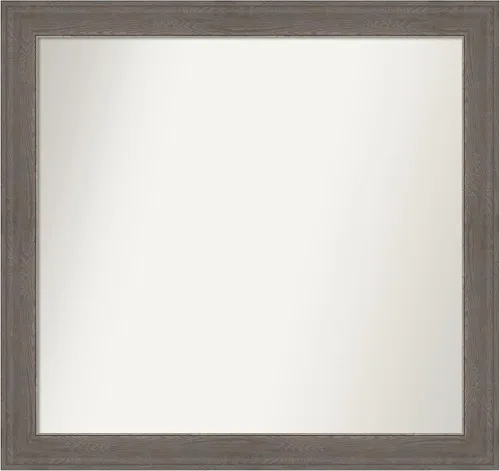 Miniatura 551 de Amanti Art Espejo de pared personalizado no biselado (24.5 x 24.5 pulgadas), marco gris marrón alta, varios tamaños personalizados, espejo de baño
