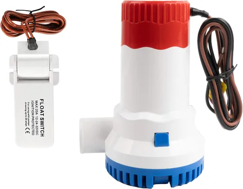 Miniatura 7 de Sanuke Bomba de achique de 500 GPH, salida de 3/4", eléctrica de 12V para accesorios de bomba de agua marina sumergible para barco, bomba de agua