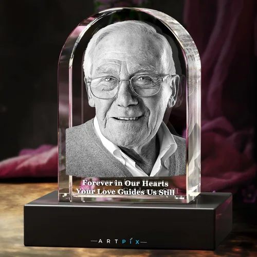 Miniatura 4 de ArtPix 3D Piedra sepulcral de fotos de cristal, regalos conmemorativos personalizados para la pérdida de mamá, papá, mujeres, hombres, esposa
