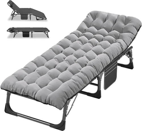 Miniatura 32 de ABORON Catre de Camping para Adultos de 28" Extra Ancho, Resistente 1200D Oxford Catre para Dormir, Cama de Campamento Plegable Portátil con Gris