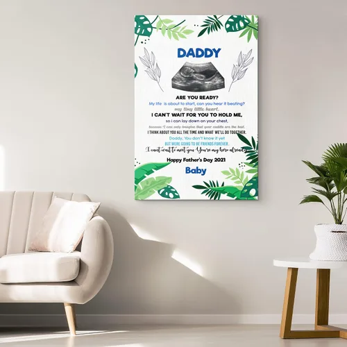 Miniatura 7 de Marco de fotos personalizado para el primer día del padre, foto de ultrasonido personalizado, póster de bebé, decoración de pared para papá por