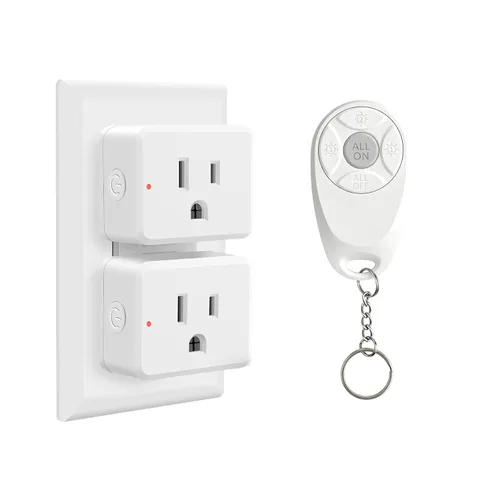 Miniatura 40 de Toma de control remoto, interruptor de luz y enchufe remoto greencycle con interruptor de luz inalámbrico, rango de 500 pies, no necesita cableado
