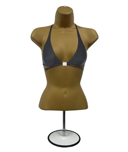 Miniatura 24 de DisplayTown - Maniquí femenino con torso y soporte de metal, parte trasera hueca, cuerpo apilable, forma para exhibir camisetas, mostrador