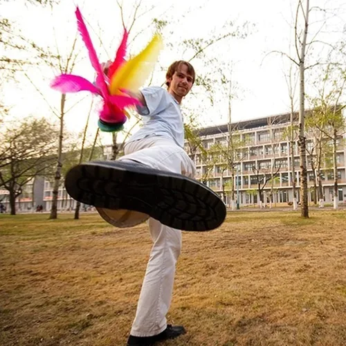 Miniatura 6 de Baitaihem Kick Shuttlecock chino Jianzi colorido pluma pie deportes al aire libre juego