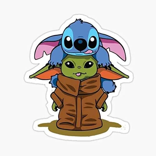Stitch and Friend 3 - Adhesivo artístico para automóvil, pared, laptop, celda, camión, ventanas, automóviles, camiones