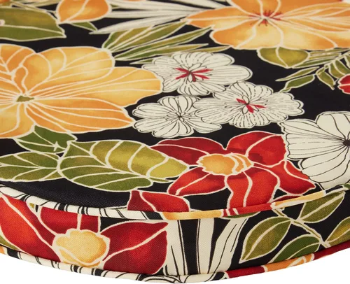Miniatura 4 de Cojín redondo reversible para asiento de comedor de 18 pulgadas (paquete de 2), Aloha Black Floral