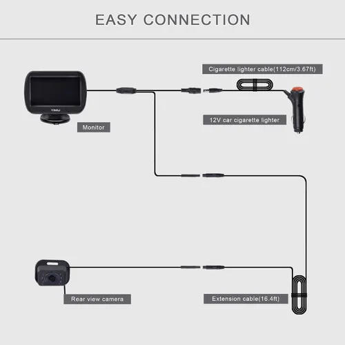 Miniatura 9 de YIMU HD720P Cámara de coche de bebé para asiento trasero, reposacabezas de automóvil, monitor de instalación rápida, visión nocturna, cámara