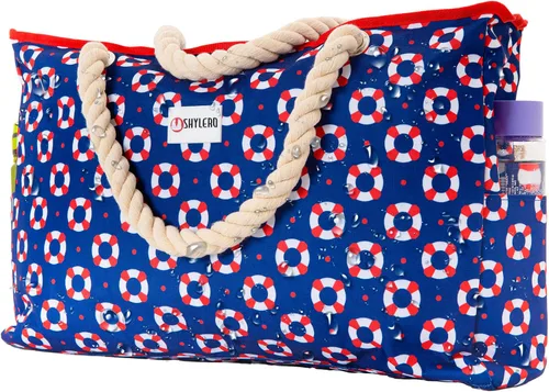 SHYLERO Bolsa de playa y bolsa de piscina. Tiene bolsa hermética, tonelada de bolsillos. La bolsa de playa tiene cremallera, repelente al agua.