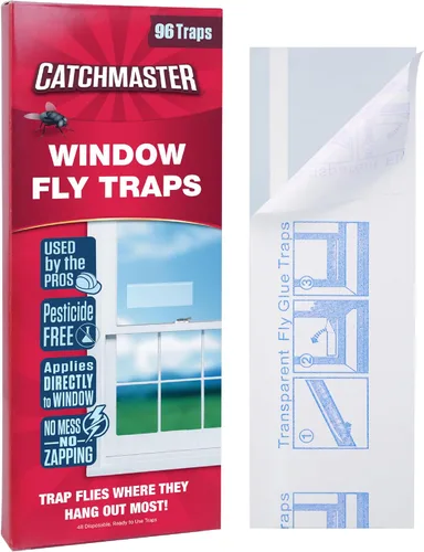 Miniatura 9 de Catchmaster Trampas decorativas para moscas de ventana, paquete de 12, tiras de mosquitos y moscas de la fruta para interiores, atrapa insectos