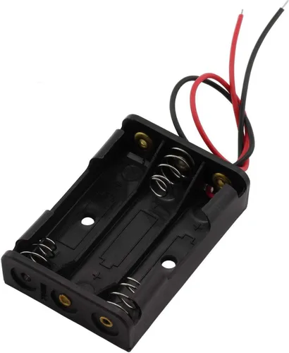 6 piezas 1 ranura x 1.5 V AAA caja de batería titular de la batería clip de resorte de la batería caja de almacenamiento con cables de 6 pulgadas