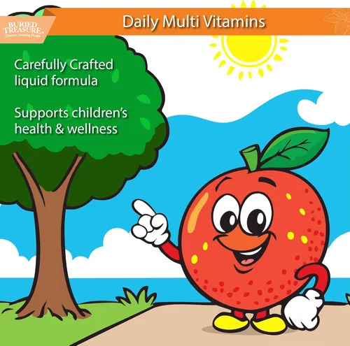 Miniatura 3 de Buried Treasure - Multivitamínico líquido diario para niños, 27 vitaminas y minerales con mezcla de superalimentos, sin azúcar, vegano, sabor