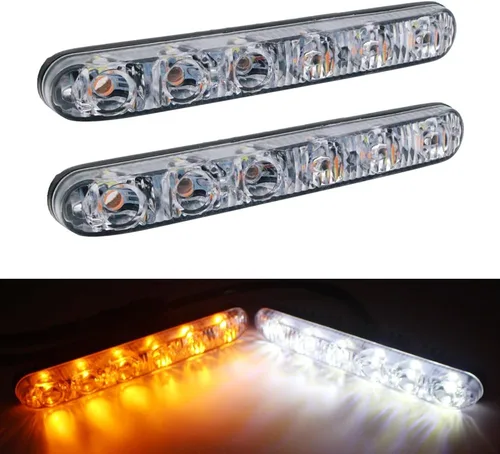 Miniatura 9 de Juego de 2 piezas de luces LED de alta potencia para conducción diurna, faros antiniebla LED para coche, ajuste universal Blanco