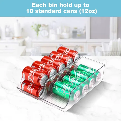 Miniatura 2 de Puricon Paquete de 2 dispensadores de bebidas estándar para refrigerador, contenedor de plástico para refrescos, contenedor de almacenamiento