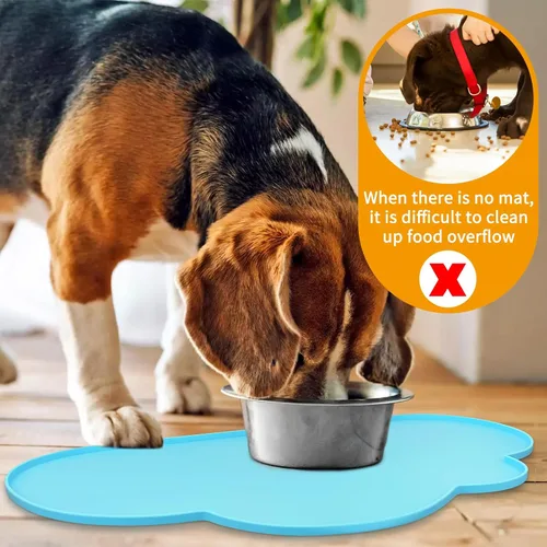 Miniatura 3 de Ptlom - Tapete para mascotas para perros y gatos, antideslizante, impermeable, tapetes para alimentación de perros que previenen el desbordamiento