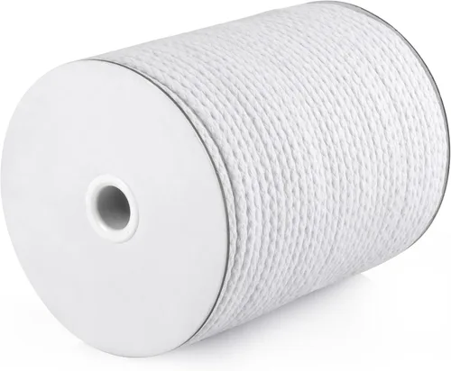 Miniatura 25 de CAQUBO Cuerda de Macramé de Algodón Trenzado de 4 mm, 157 Metros, Color Blanco, Hilo de Macramé para Manualidades, Cuerda de Macramé Suave, Cordón