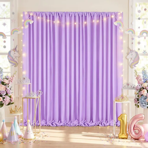 Miniatura 81 de Cortinas de Telón de Fondo Blanco de 2 Paneles 5 x 1,5 m de Poliéster, Telón de Fondo para Fotografía, Cortinas para Decoración de Fondo de Boda