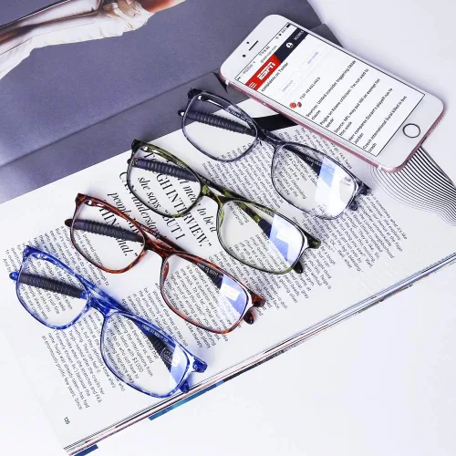 Miniatura 6 de DOOViC Computer Reading Glasses Blue Light Blocking TR90 Frame Lightweight Flexible Readers for Women Men,4 Pack