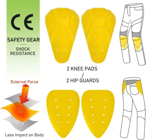 Miniatura 3 de ILM Pantalones de Motocicleta Dirt Bike para Hombres CE Blindados Equipo de Conducción de Motocross Jeans Motocicleta Aventura Touring Pantalón Azul