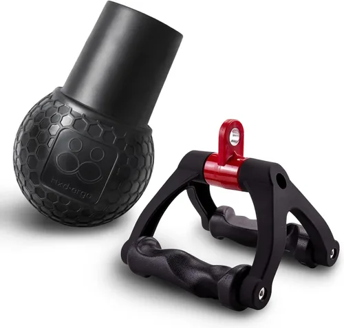 Miniatura 9 de HXD-ERGO Mango doble D para máquina de cable, accesorio ergonómico de cable con mango de fila, agarre de barra triangular en V, accesorios Negro