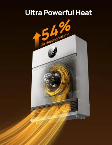 Miniatura 3 de Dreo Calentador de pared inteligente, calentadores eléctricos PTC IP24 para uso en interiores, oscilación de 30°, termostato ajustable, control