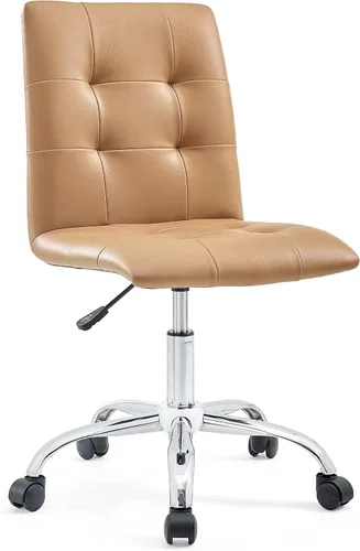 Miniatura 14 de Modway Prim Silla de oficina giratoria sin brazos con respaldo medio acanalado en blanco