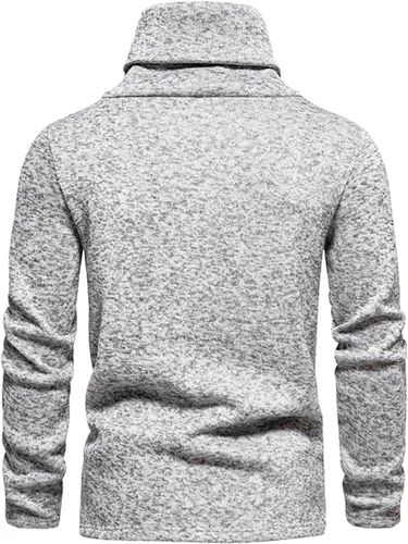 Miniatura 5 de Camisas de hombre de manga larga sólido cuello alto suéter regular ajuste ligero suéter suave ajustado ropa al aire libre