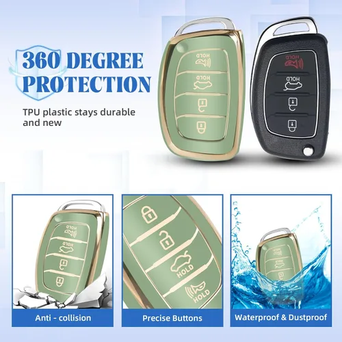 Miniatura 5 de QBUC Funda para llavero Hyundai Elantra, protector de TPU suave con llavero compatible con Hyundai Elantra Ioniq Sonata Tucson Elantra GT 2021 2020