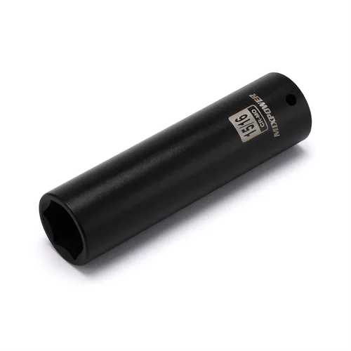 MIXPOWER 1/2" Dr. x 15/16 pulgadas Extra Long Deep Impact Socket, 6 puntos, acero de aleación Cr-Mo, 5 pulgadas de largo, 15/16 pulgadas