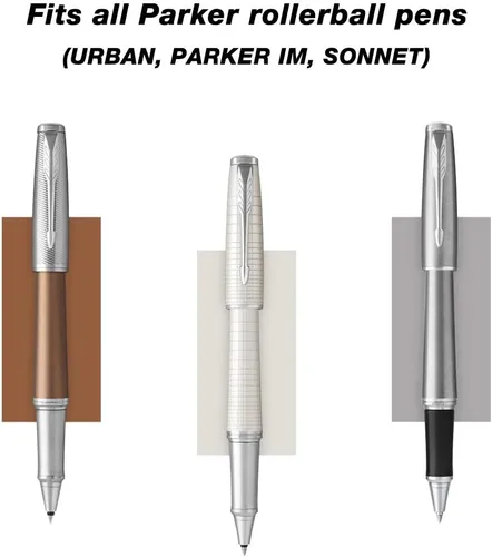 Miniatura 3 de Unibene Parker - Recambio compatible con Rollerball, 6 unidades, punta media de 0.028 in, color negro, escritura suave, repuesto de tinta de gel