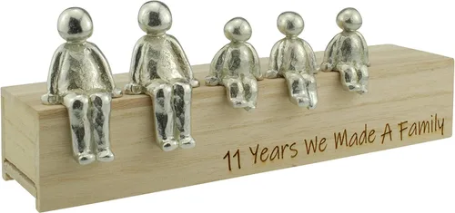 Miniatura 5 de Idea del 11 aniversario – 11 años que hicimos un adorno de metal familiar – Elige tu combinación familiar (1 niño)