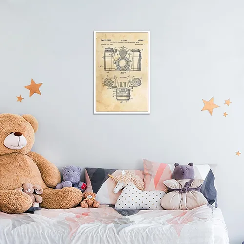 Miniatura 3 de Lienzo con estampado de patente para cámara, arte de pared, póster de dibujo de patente vintage, clásico, fresco, entusiastas de la fotografía