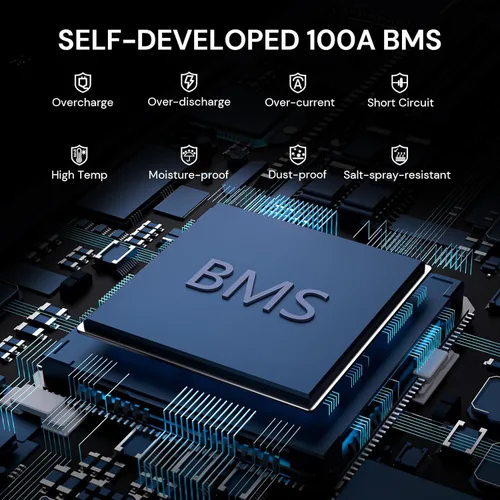 Miniatura 4 de Dyness Batería LiFePO4 de 24 V 100 Ah, batería de litio de 25.6 V con potencia de 2560 Wh, BMS integrado de 100 A con protección a baja temperatura