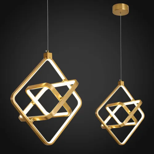 Miniatura 10 de Lámpara LED moderna con anillo dorado, lámpara colgante de 4000 K, regulable en altura ajustable, iluminación colgante para comedor, cocina, isla