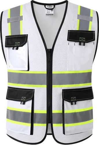 Miniatura 22 de JKSafety - Chalecos de seguridad reflectantes de alta visibilidad para hombres y mujeres, con bolsillos, ropa de seguridad de malla