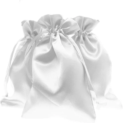 Miniatura 5 de Bolsas con cordón de satén azul bebé para regalo y recuerdo de boda, 5 x 8 pulgadas, 50 por paquete