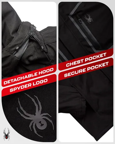 Miniatura 4 de Spyder Chaqueta de esquí para hombre, sistema 3 en 1, chaquetas de invierno impermeables para la nieve para hombre, chaqueta de snowboard