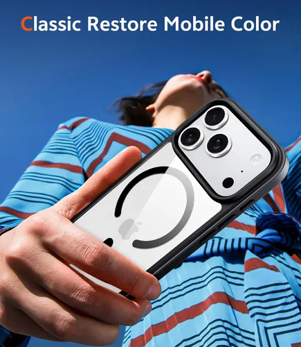 Miniatura 862 de FNTCASE Funda para iPhone 13 Pro-Max: Fundas magnéticas transparentes compatibles con Magsafe Slim anti amarillamiento protección contra caídas