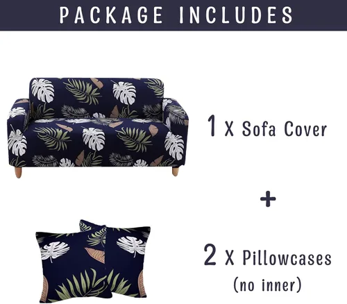 Miniatura 5 de Dephora - Funda súper elástica para sofá, antideslizante, de elastano, suave, estampado, protector de muebles lavable con 2 fundas de almohada