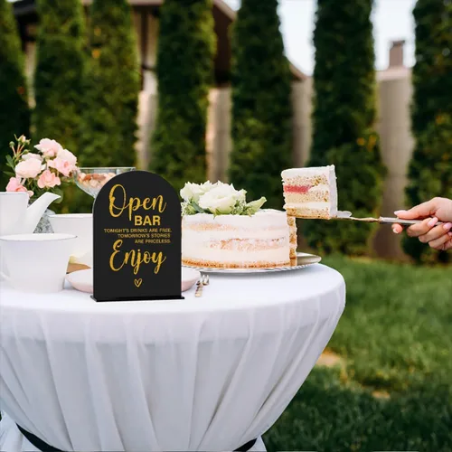 Miniatura 7 de Letrero acrílico de boda, decoración de despedida de soltera, letrero de barra abierta para ceremonia, letreros de mesa de fuente moderna, letreros