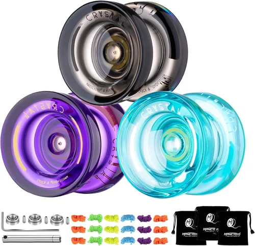 Miniatura 27 de MAGICYOYO K2 Yoyo Cristal Negro Profesional, Yoyo Sensible para Niños Principiantes con Rodamiento Extra No Sensible Yo Yo, Yoyo Pro de Plástico