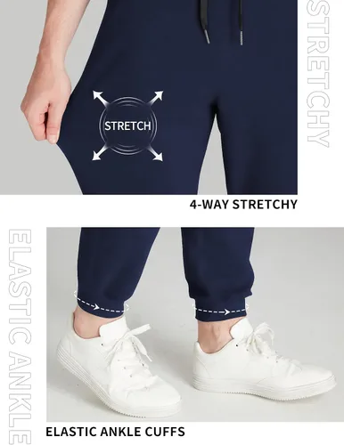 Miniatura 34 de Idtswch 30/32/34/36/38/40. Pantalones deportivos altos para hombre, extra largos, con bolsillos con cremallera