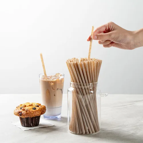 Miniatura 5 de Restaurantware-Basic Nature Disposable Straws,Sustainable Straws - Sturdy, Won't Alter Flavors, Brown PLA/Coffee Ground Straw, For Hot And Cold