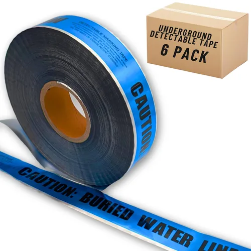 Miniatura 10 de ACE Supply Cinta de precaución de línea eléctrica enterrada, cinta subterránea detectable, 2 pulgadas x 1000 pies de longitud, 5 mil, cinta