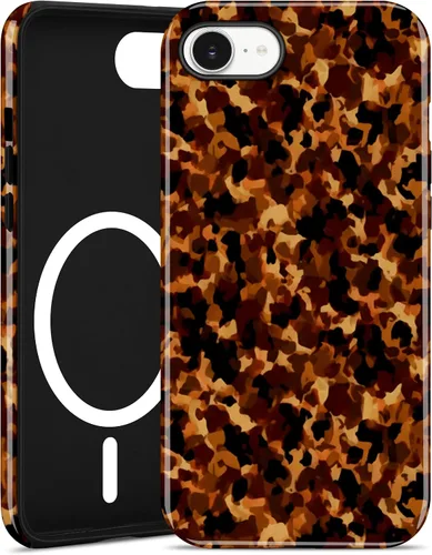 Miniatura 35 de Jusy Compatible con MagSafe Brown Tortoise Shell Print Phone Case para iPhone 7/8/SE, funda protectora magnética de lujo de TPU suave
