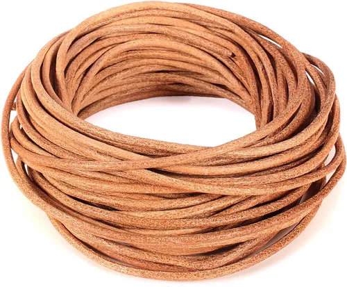 Cordones de cuero redondos genuinos Beadnova de 0.05 a 0.19 in para el collar de la pulsera que rebordea la fabricación de la joyería, PS-0031-2018