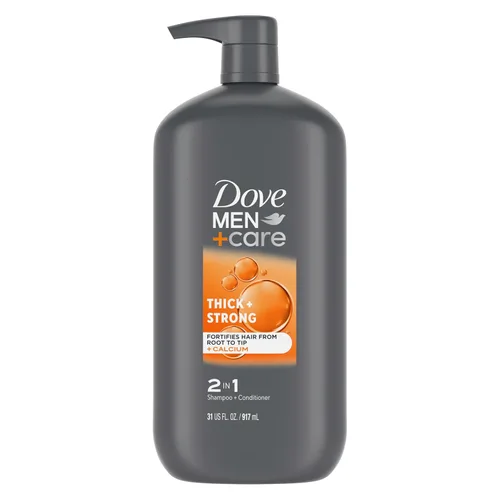 Miniatura 10 de DOVE MEN+ CARE Champú 2 en 1 + acondicionador grueso + fuerte 4 unidades para fortalecer el cabello desde la raíz hasta las puntas, con calcio, 25.4