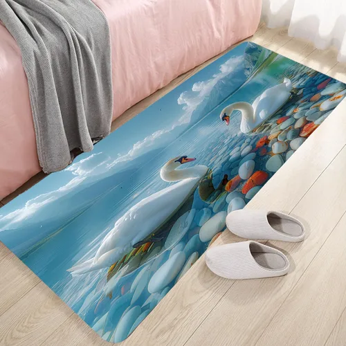 Miniatura 27 de Alfombra antideslizante de espuma de esponja de pelo bajo para puerta de baño, alfombras separadas a prueba de deslizamiento, alfombra de ilusión