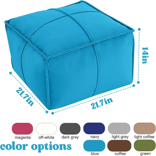 Miniatura 2 de MeMoreCool Puf Otomano Redondo Relleno Reposapiés, Puf de Piso Reposapiés con Relleno de Trozos de Espuma Suave, Otomano Redondo Pequeño Reposapiés