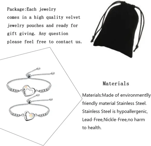 Miniatura 2 de Regalos para el día de la madre, joyería para madre e hija, conjunto de pulseras de deseos a juego con corazón para mamá e hija